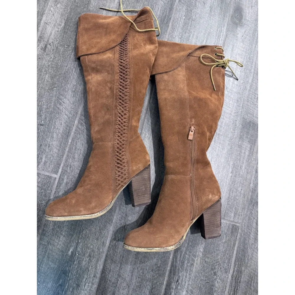 SBICCA‎ Gusto Women's Suede Leather Over Knee Heeled Boots Size 8